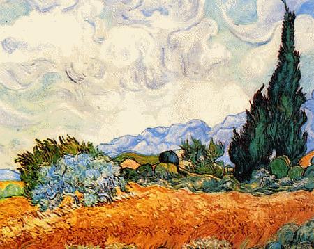 Vincent Van Gogh Wheat Field With Cypresses oil painting image